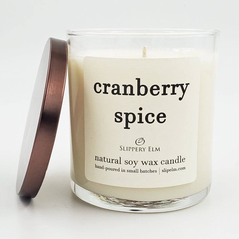 Cranberry Spice 9oz Glass Candle