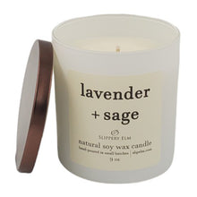 Load image into Gallery viewer, Lavender + Sage 9oz Boulevard Matte White Glass Candle