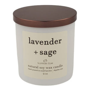 Lavender + Sage 9oz Boulevard Matte White Glass Candle