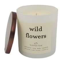 Load image into Gallery viewer, Wild Flowers 9oz Boulevard Matte White Glass Candle