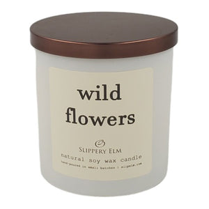 Wild Flowers 9oz Boulevard Matte White Glass Candle