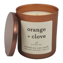 Load image into Gallery viewer, Orange + Clove 9oz Boulevard Amaretto Lustre Glass Candle
