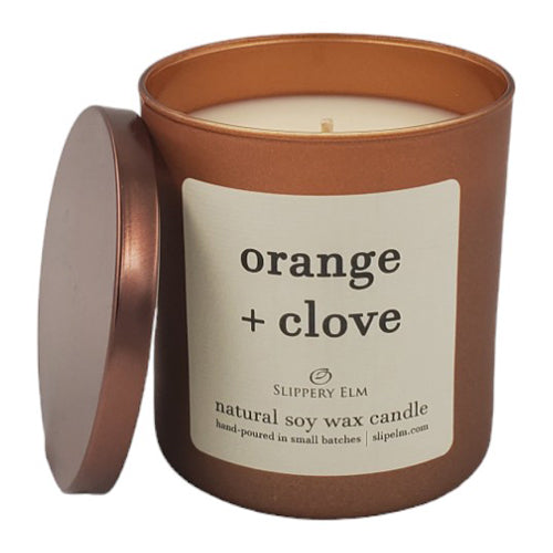 Orange + Clove 9oz Boulevard Amaretto Lustre Glass Candle