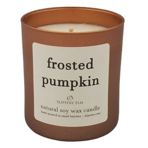 Frosted Pumpkin 9oz Boulevard Amaretto Lustre Glass Candle