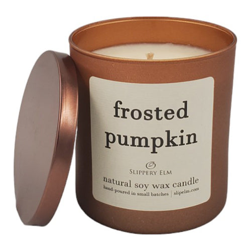 Frosted Pumpkin 9oz Boulevard Amaretto Lustre Glass Candle