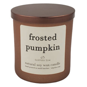 Frosted Pumpkin 9oz Boulevard Amaretto Lustre Glass Candle