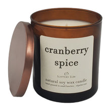 Load image into Gallery viewer, Cranberry Spice 9oz Boulevard Classic Amber Glass Candle
