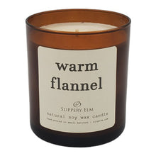 Load image into Gallery viewer, Warm Flannel 9oz Boulevard Classic Amber Glass Candle