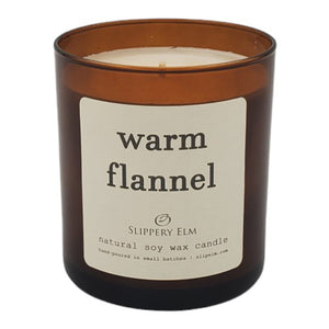 Warm Flannel 9oz Boulevard Classic Amber Glass Candle