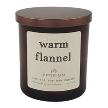 Load image into Gallery viewer, Warm Flannel 9oz Boulevard Classic Amber Glass Candle