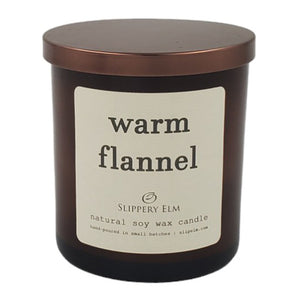 Warm Flannel 9oz Boulevard Classic Amber Glass Candle