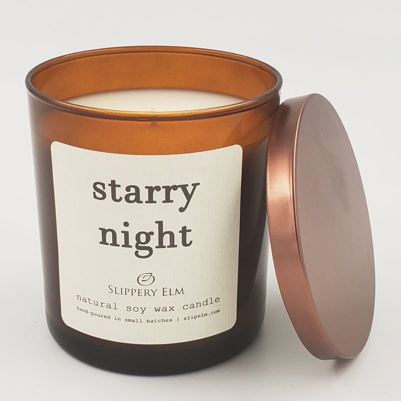 Starry Night 9oz Amber Glass Candle