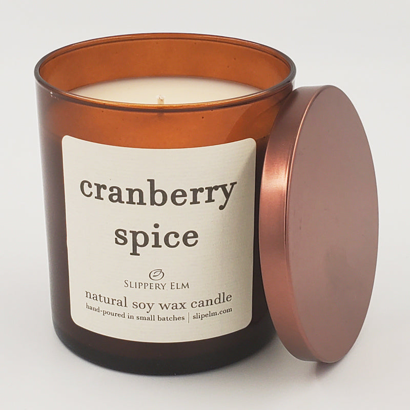Cranberry Spice 9oz Amber Glass Candle