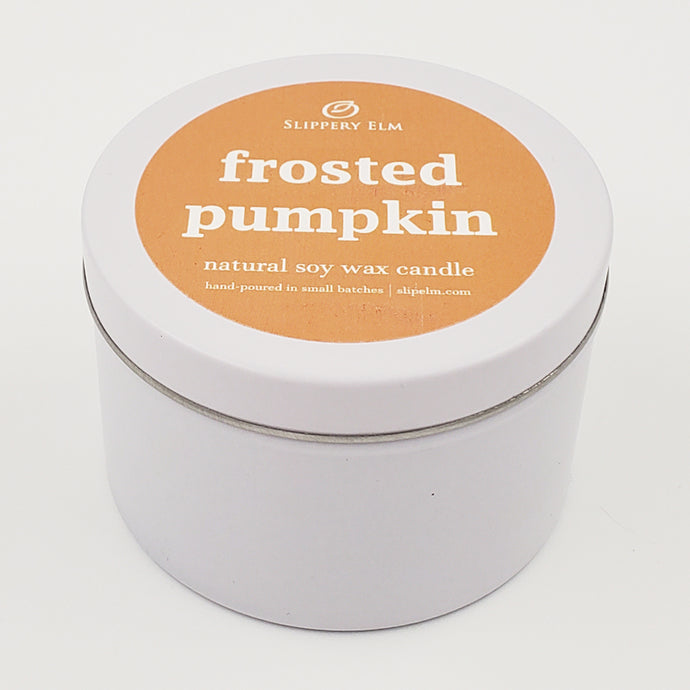 Frosted Pumpkin Simplicity Series Candle Tin