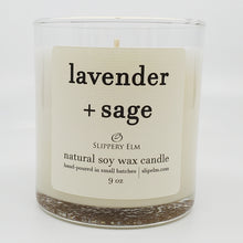 Load image into Gallery viewer, Lavender + Sage 9oz Glass Candle