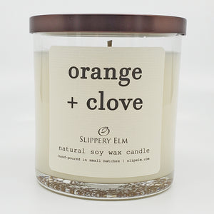 Orange + Clove 9oz Glass Candle