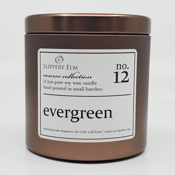 f.12/ Evergreen Reserve Collection 11.5oz Candle Tin